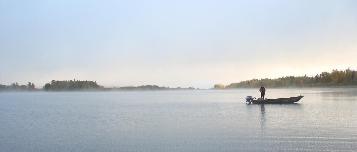 Dragon Lake early morning fog